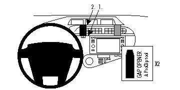 Monteringsdiagram för ProClip i Toyota Prius c 12-15.