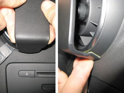 Detaljer för handhavande av Audi A1's interiör och kontroller.