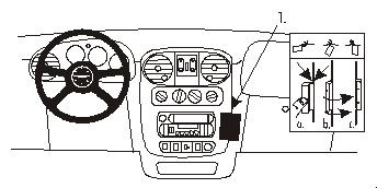 Montering av ProClip på instrumentpanelen i Chrysler PT Cruiser.