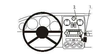 Diagram som visar montering av ProClip i Chrysler PT Cruiser 06-10.