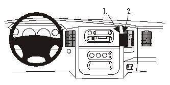 Monteringsbygel för radio och tillbehör i Dodge Ram 02-05.