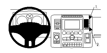 Bild med illustration av en bilinteriör och monteringsplats för ProClip.