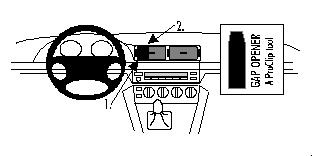 Visar installationsanvisning för ProClip Monteringsbygel i BMW E39.