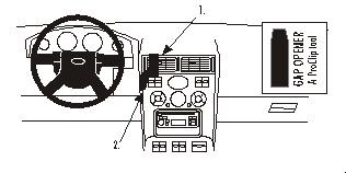 Monteringsanvisning för ProClip i Ford Mondeo 01-07 med diagram.