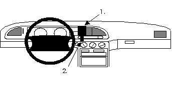 Bilden visar en diagram av instrumentpanelen i Ford Mondeo 93-96.