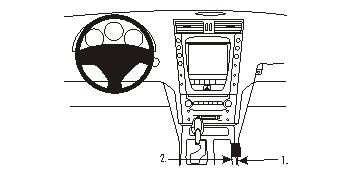 En illustration av dashboard och kontrollpanel för Lexus GS 05-12.