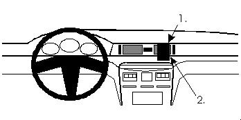 En illustration av monteringsbygel för Mitsubishi Sigma 91-96.