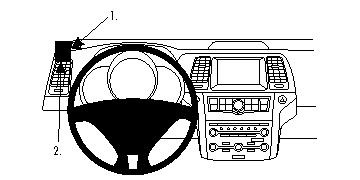 Diagram över instrumentbräda och ratt för Nissan Murano 09-14.