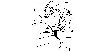 Illustration av monteringsbygel i Opel Omega interiör.