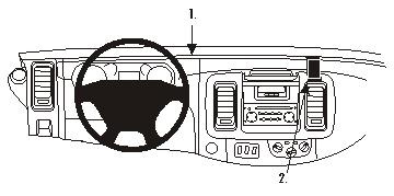Illustration av instrumentbrädan i Renault Trafic/Nissan Primastar 02-10.