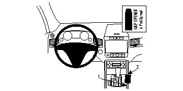 Diagram av instrumentbrädan i en Volkswagen Touareg med monteringsanvisningar.