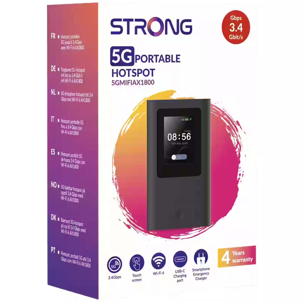 Strong 5GMIFIAX1800, portabel 5G-hotspot med Wi-Fi 6