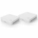 Strong Atria WiFi Mesh 1200 Home-kit 2,4+5GHz, 2-pack Två vita WiFi-mesh-enheter för hemma-användning.