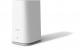 Strong Mesh 2100 Add-on, 2.4 GHz & 5 GHz En vit router med rundad design och blå indikatorlampa.