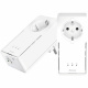 Strong Powerline 2000 Kit, 2-pack Två vita adaptrar för Powerline-nätverk med strömuttag och indikatorlampor.