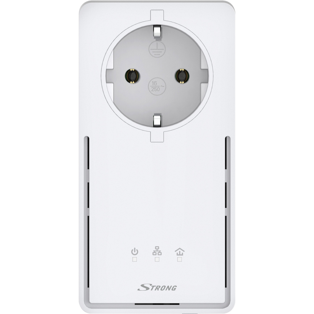 Ett vägguttag för nätverksanslutning med indikatorlampor.