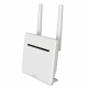 Strong 4G+ LTE Router Router med två antenner och LED-lampor för signalstatus.