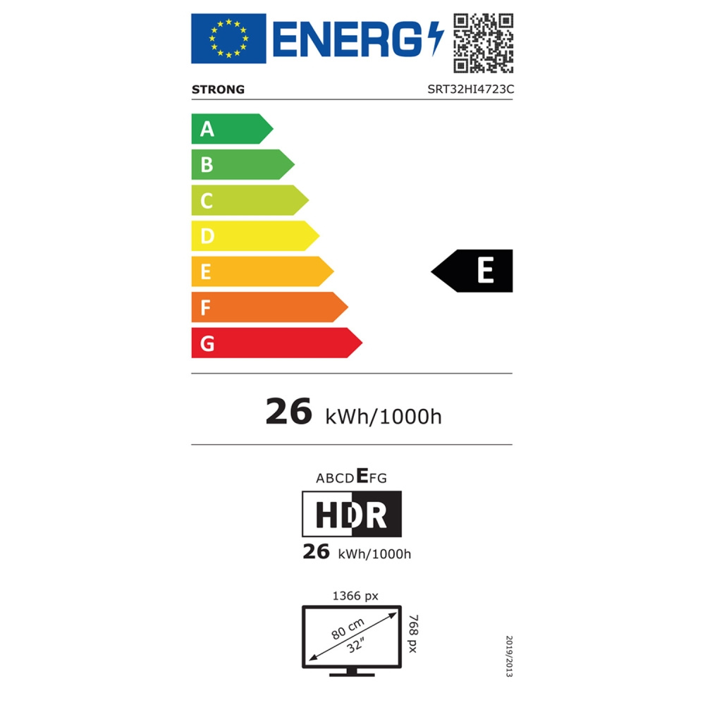 Strong SRT32HI4723C, 32-tums HD-TV med Google TV och 12 V