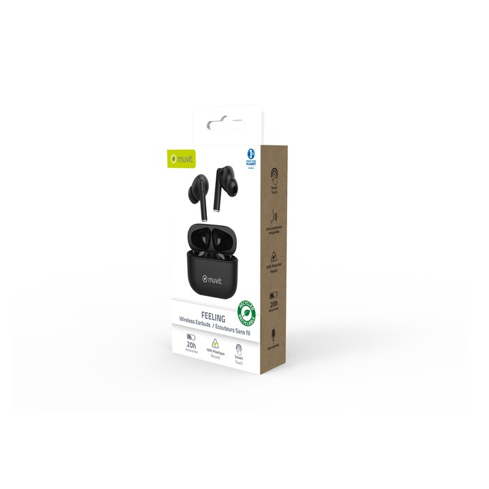 Muvit Feeling trådlösa in-ear hörlurar, svart