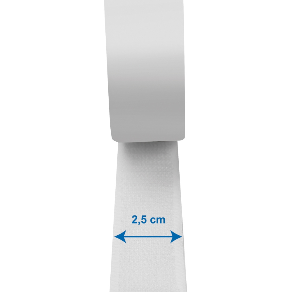 LogiLink Självhäftande kardborreband 25 mm x 5 m, vit
