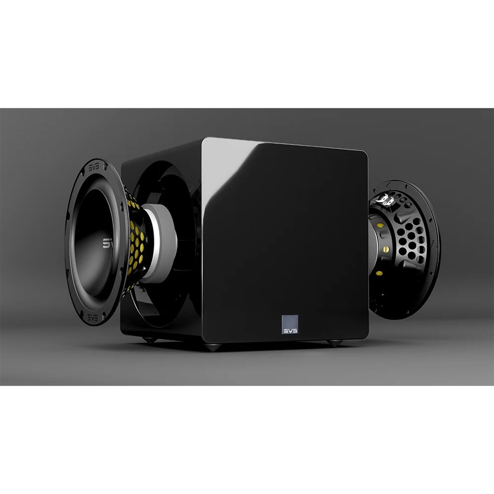 SVS 3000 Micro, ultrakompakt subwoofer med dubbla 8” element, vit, returexemplar