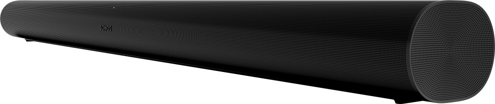 Sonos Arc soundbar, svart, designad för Dolby Atmos-ljudupplevelse.