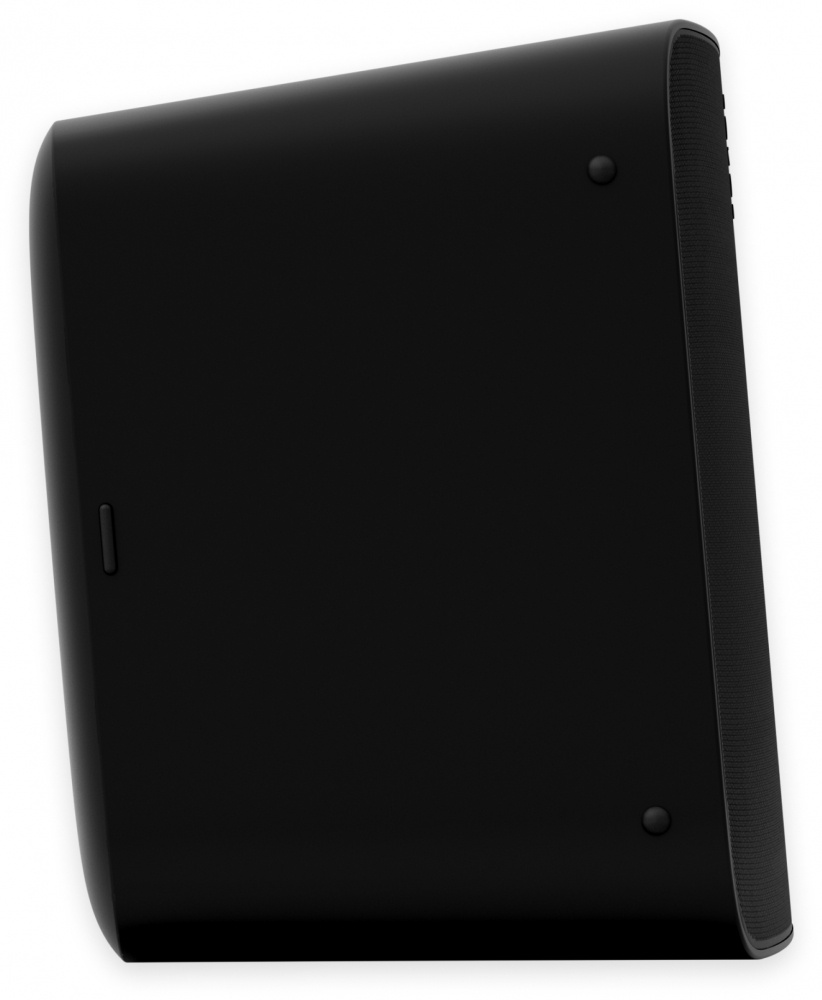 Svart Sonos Five Wi-Fi-högtalare med avsmalnande design.