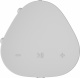 Sonos Roam SL bärbar högtalare med Bluetooth och Wi-Fi, vit Vit, triangulär högtalare med knappar för volym och uppspelning.