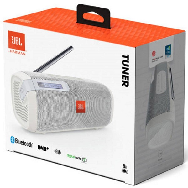 JBL TUNER, portabel högtalare med BT & DAB/FM-radio, vit