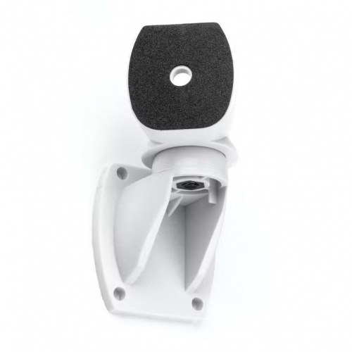 Vitt väggfäste för ljudutrustning med plats för montering.