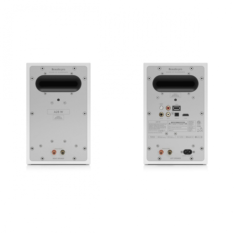 Audio Pro A28 W aktiva stativhögtalare med Wi-FI, vit