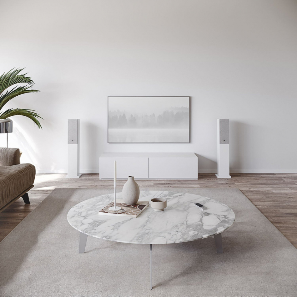 Audio Pro A38 W aktiva golvhögtalare med Wi-Fi, vit