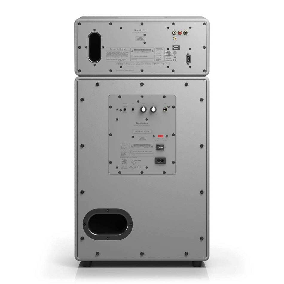 Audio Pro Drumfire II W Wi-Fi-högtalare med Google Cast & AirPlay 2, grå