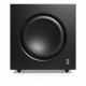 Audio Pro SW10, aktiv subwoofer svart Aktiv subwoofer i svart med rund basdel och minimalistisk design.