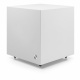 Audio Pro SW-5 aktiv subwoofer, vit En vit, fyrkantig aktiv subwoofer med rundade hörn.