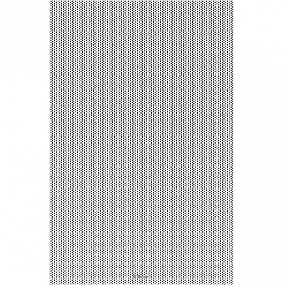 Vägghögtalare med galler, designad för inbyggd installation.