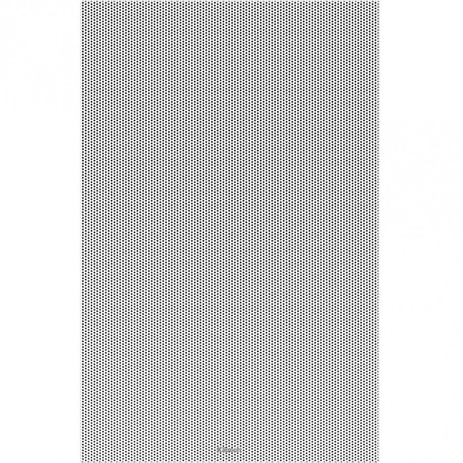 Vägghögtalare med nätgaller, designad för ljudåtergivning.