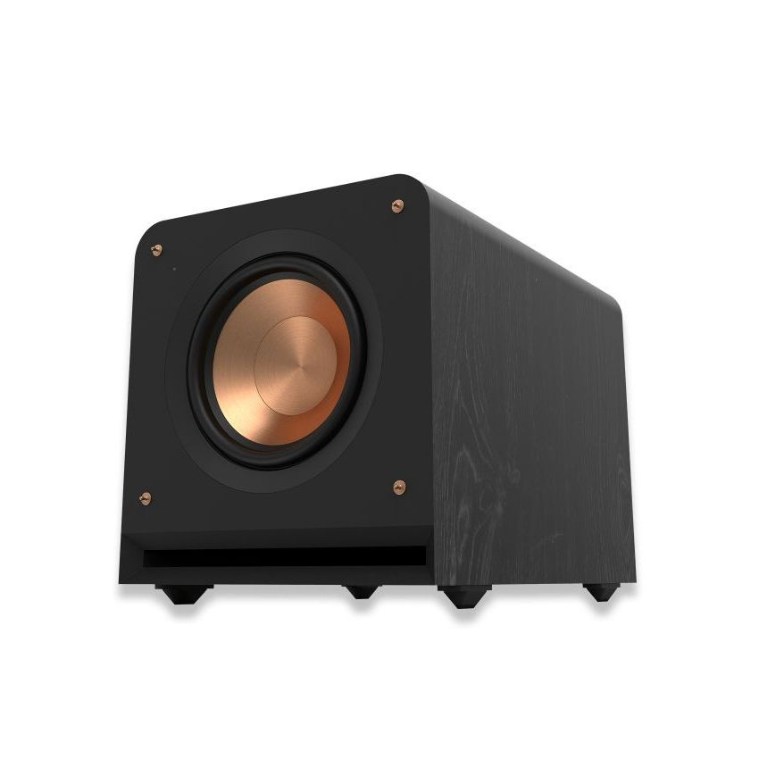 Svart aktiv subwoofer med en 10\