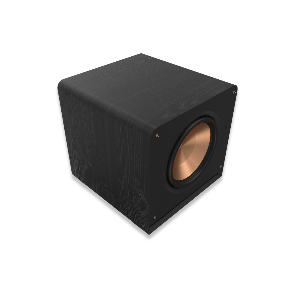 En svart subwoofer med en 16\