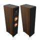 Klipsch RP-8000F II golvhögtalare, valnöt par Golvhögtalare i valnöt med koppardetaljer och två basreflexer.