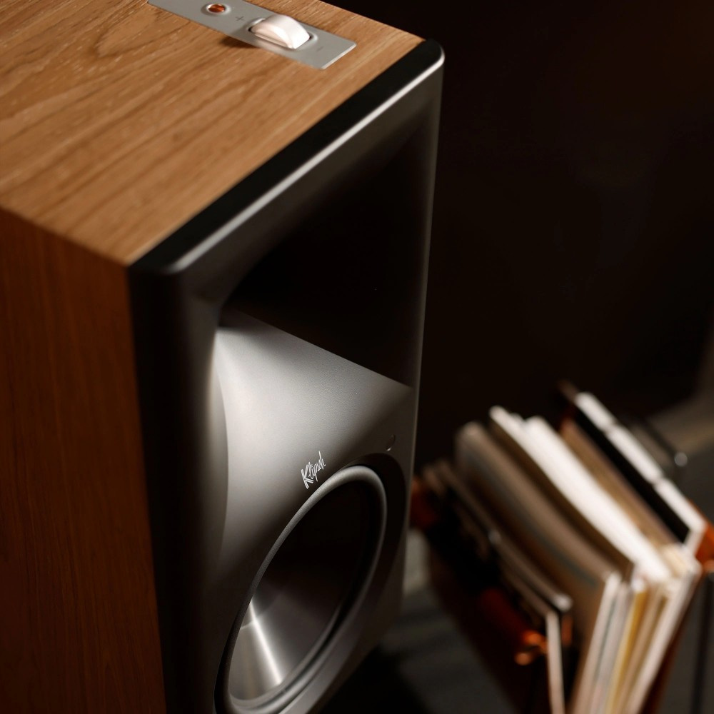 Klipsch The Nines II aktiva streaminghögtalare med HDMI & Dolby Atmos, valnöt par