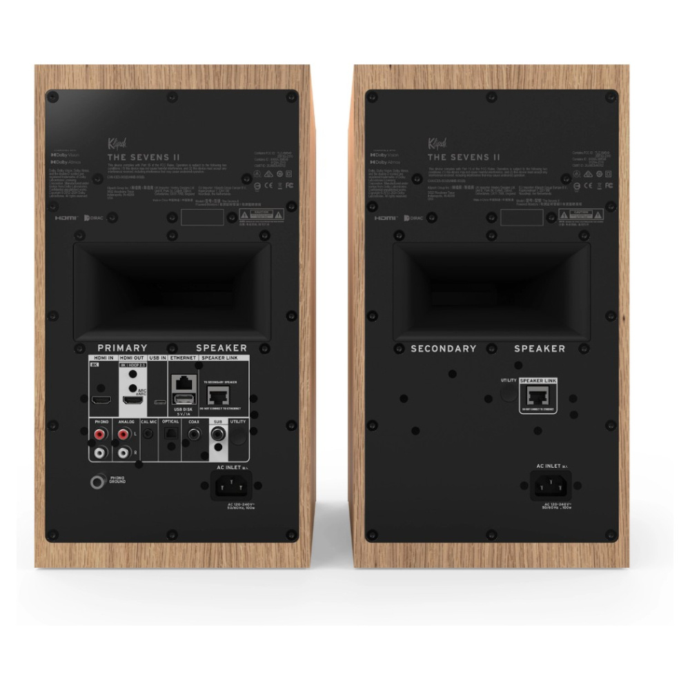 Klipsch The Sevens II aktiva streaminghögtalare med HDMI & Dolby Atmos, ek par