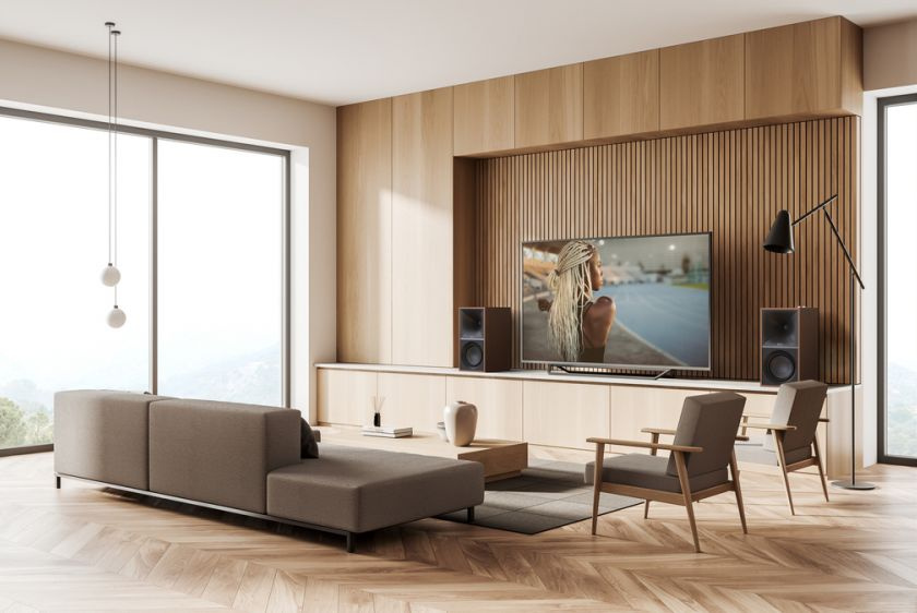 Klipsch The Sevens, aktiva stativhögtalare, valnöt