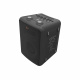 Klipsch Vegas, bärbar partyhögtalare med mikrofon & Bluetooth En svart bärbar högtalare med kontroller och mikrofon.