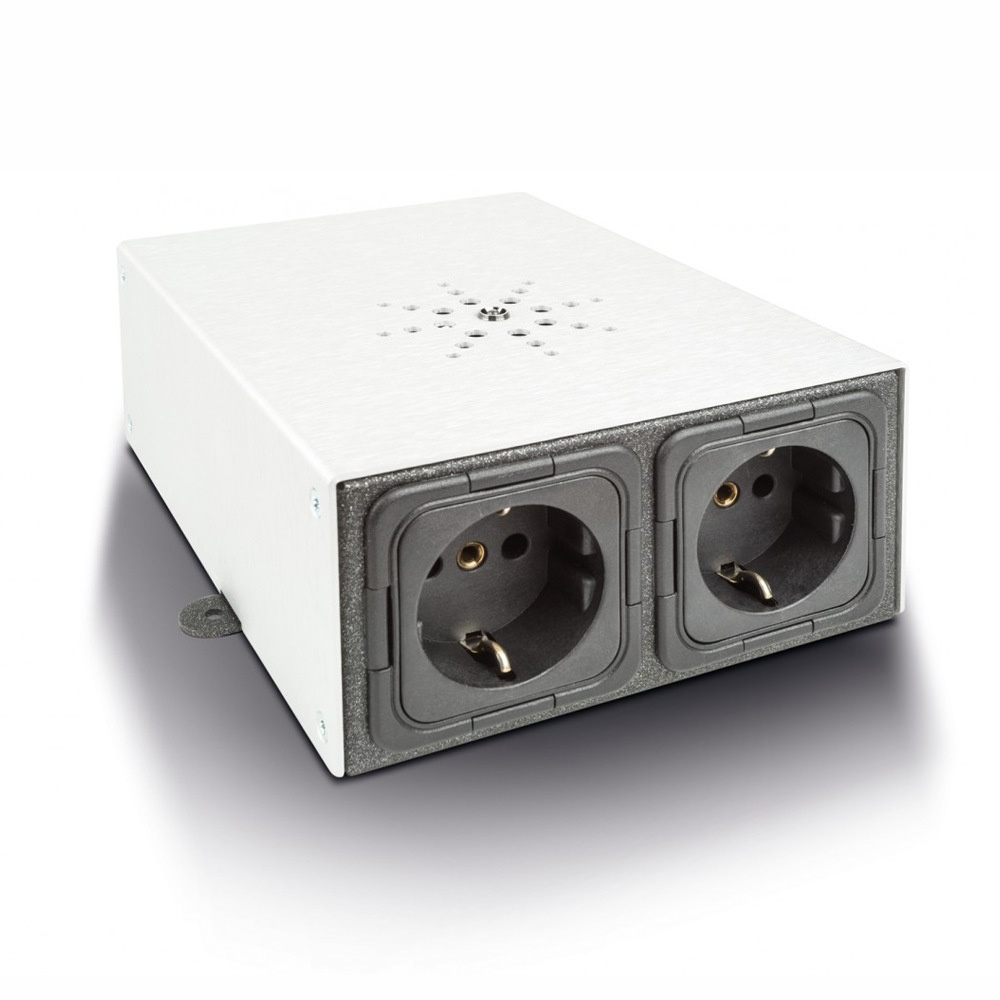 Nätfilter med två uttag avsett för bildapparater.