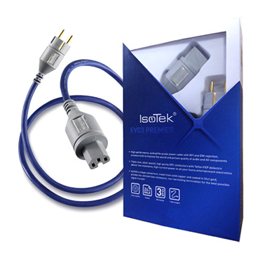 Jordad nätkabel med C15-kontakt, blå, 1,5 meter, i förpackning.