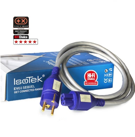 Jordad nätkabel med C15-kontakt, 2 meter, Isotek EVO3 Sequel.