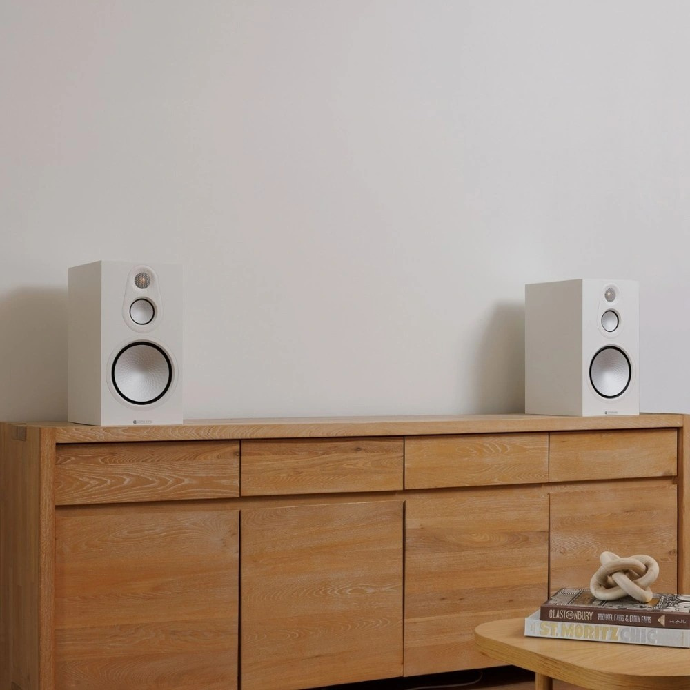 Monitor Audio Silver 100 8G stativhögtalare, vitt par