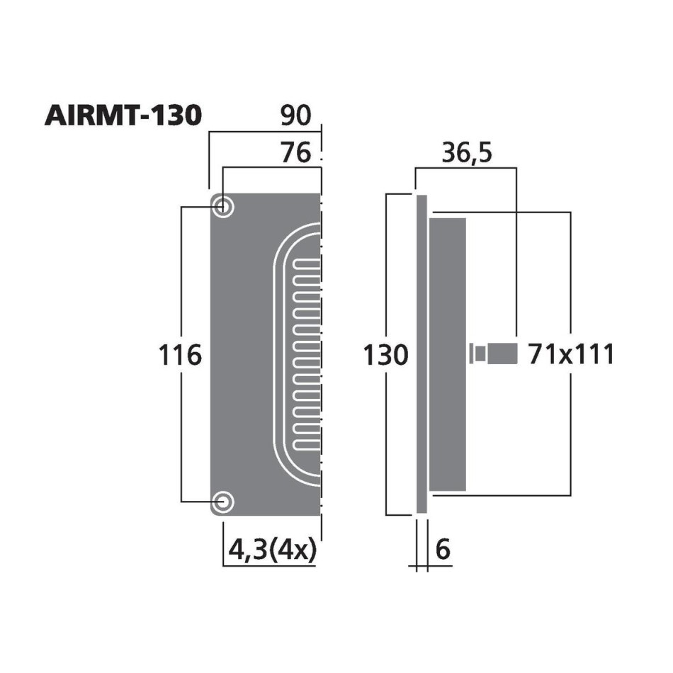 Monacor AIRMT-130, AMT-banddiskant, 8 ohm
