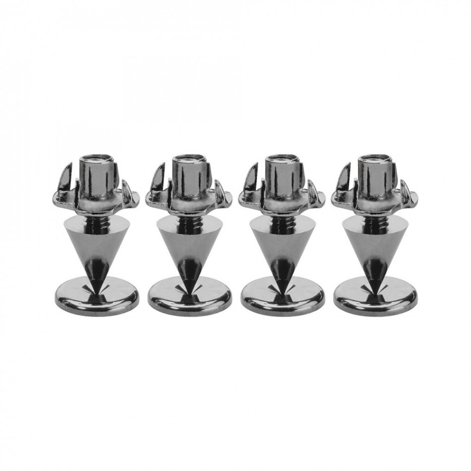 Monacor SPS10-Black Chrome högtalarspikes i metall, 4-pack